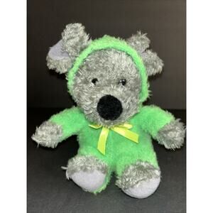 Kuddle Me Toys Mouse W/ Green Pajamas Clothing Yellow Bow 9" Sitting Plush Toy